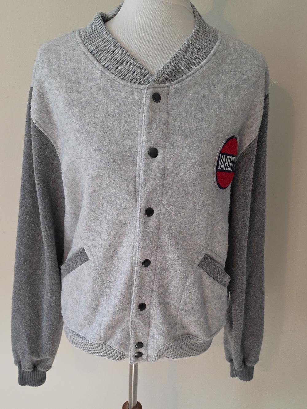 Joe Namath Gray Varsity Style Jacket with Patch